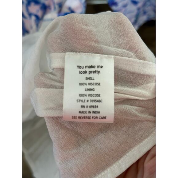 NWT Rahi Women's Blue Floral Sweetheart Neck Florence Demi Dress Size Small - Picture 7 of 10